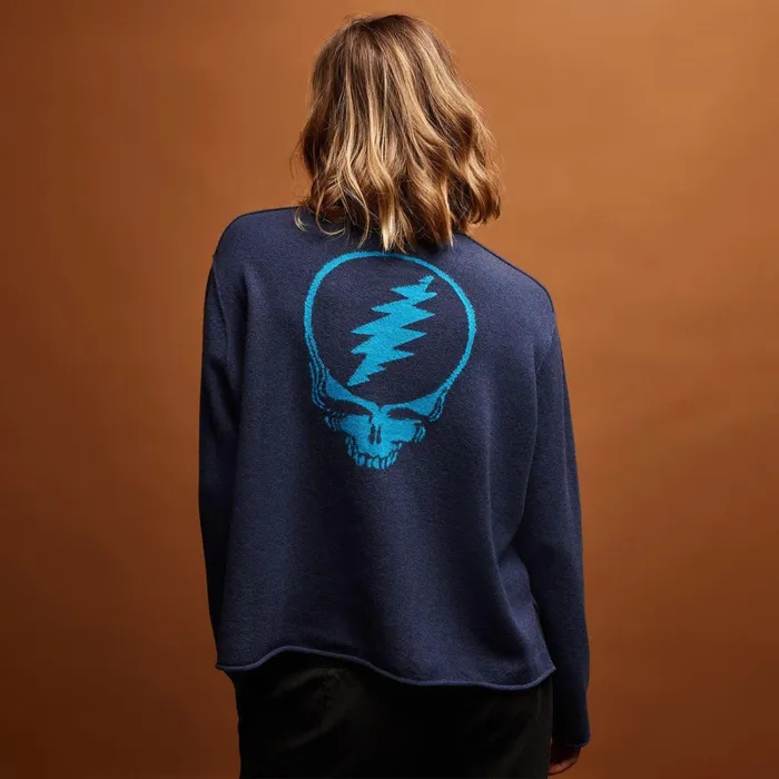 Women Sweaters James Perse Grateful Dead Crew Neck Sweater Prussian Teal