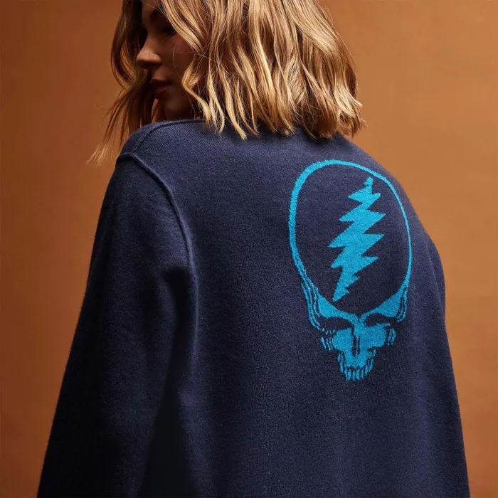 Women Sweaters James Perse Grateful Dead Crew Neck Sweater Prussian Teal