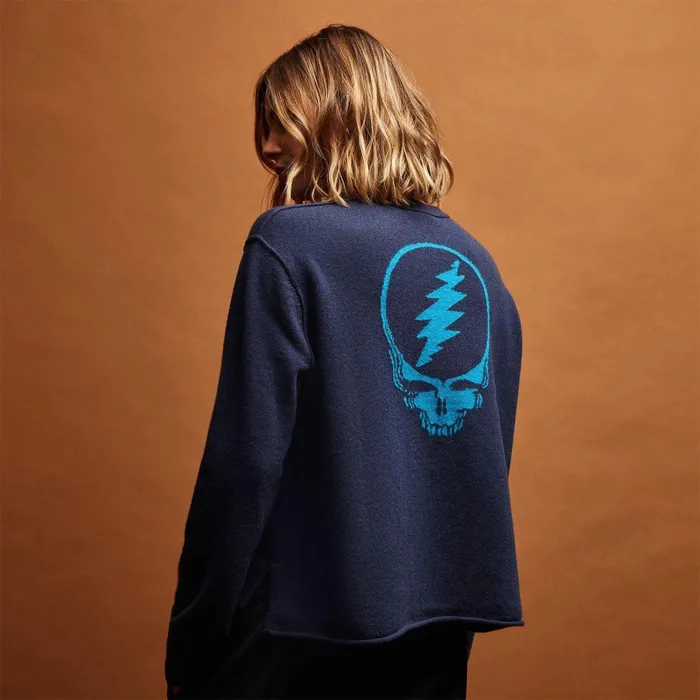 Women Sweaters James Perse Grateful Dead Crew Neck Sweater Prussian Teal