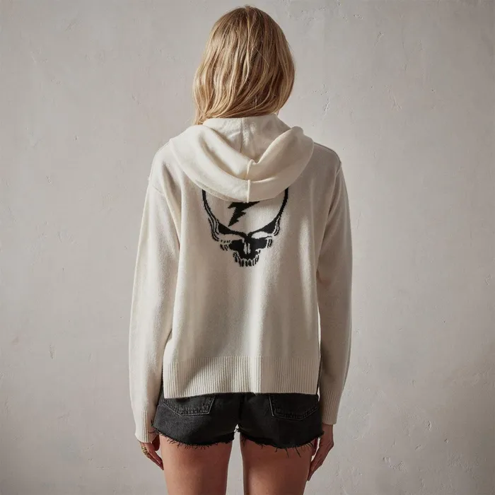 Women Sweaters James Perse Grateful Dead Pullover Hoodie Ivory