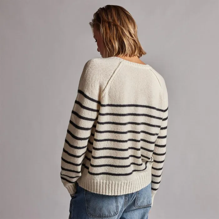 Women Sweaters James Perse Nautical Stripe Cashmere Sweater Ivoryblack