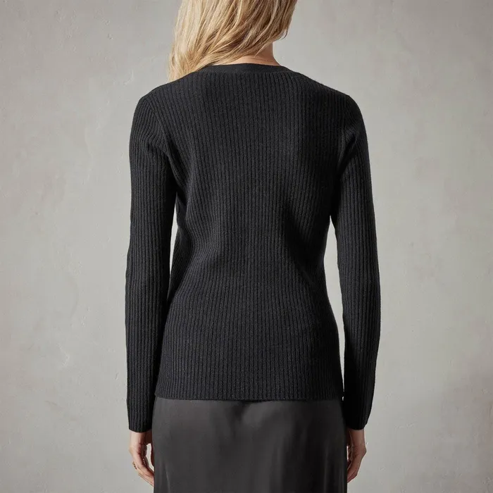 Women Sweaters James Perse Recycled Cashmere Skinny Rib Soft V Neck Black