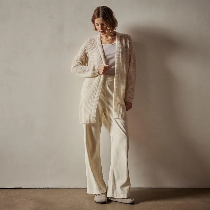Women Sweaters James Perse Textured Cashmere Knit Cardigan Ivory