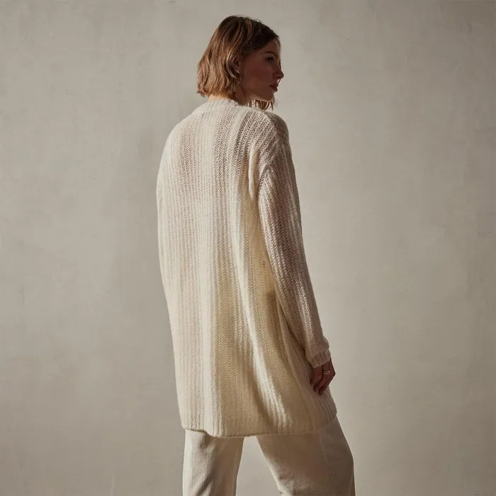 Women Sweaters James Perse Textured Cashmere Knit Cardigan Ivory