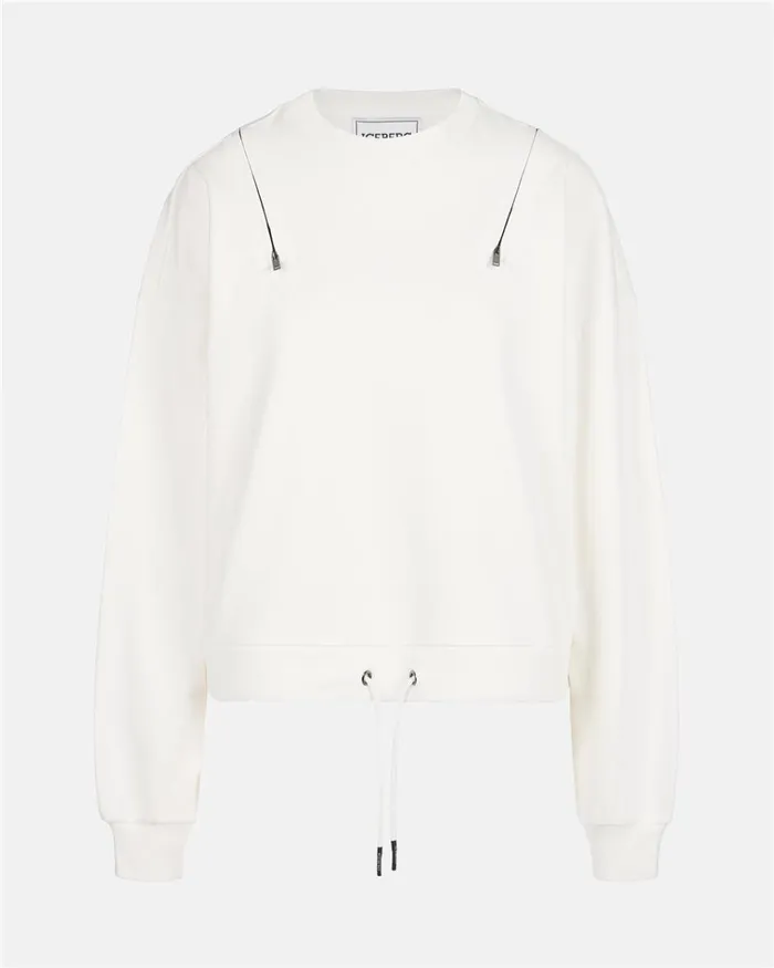 Women SWEATSHIRTS Iceberg Crewneck Sweatshirt With Decorative Zips Women SWEATSHIRTS Iceberg Crewneck Sweatshirt With Decorative Zips