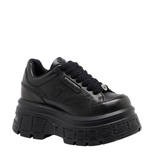 Women Swerve Black Sneakers Windsor Smith Platform Sneakers