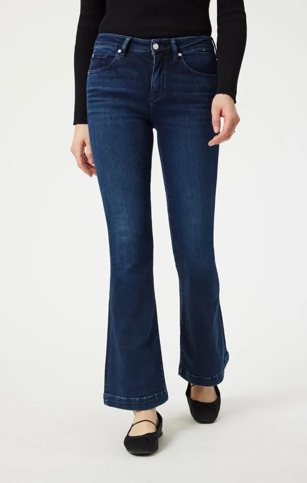 Women Sydney Flare In Deep Brushed Feather Blue Mavi Jeans Denim