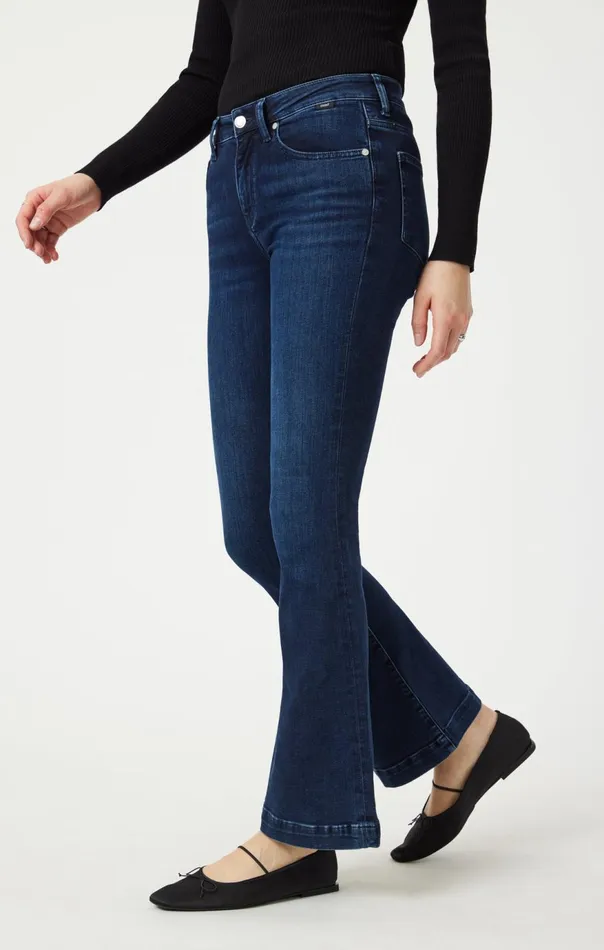 Women Sydney Flare In Deep Brushed Feather Blue Mavi Jeans Denim