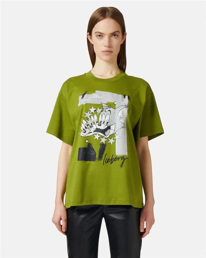 Women TSHIRTS AND TOPS Iceberg Relaxed Fit Tshirt In Sustainable Cotton