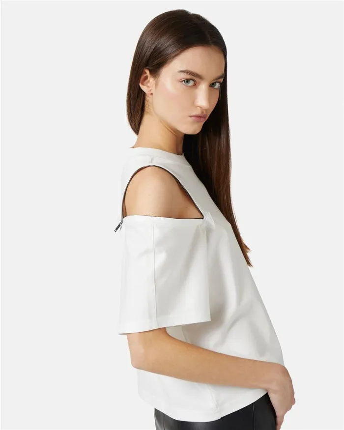 Women TSHIRTS AND TOPS Iceberg Tshirt With Decorative Zips Women TSHIRTS AND TOPS Iceberg Tshirt With Decorative Zips