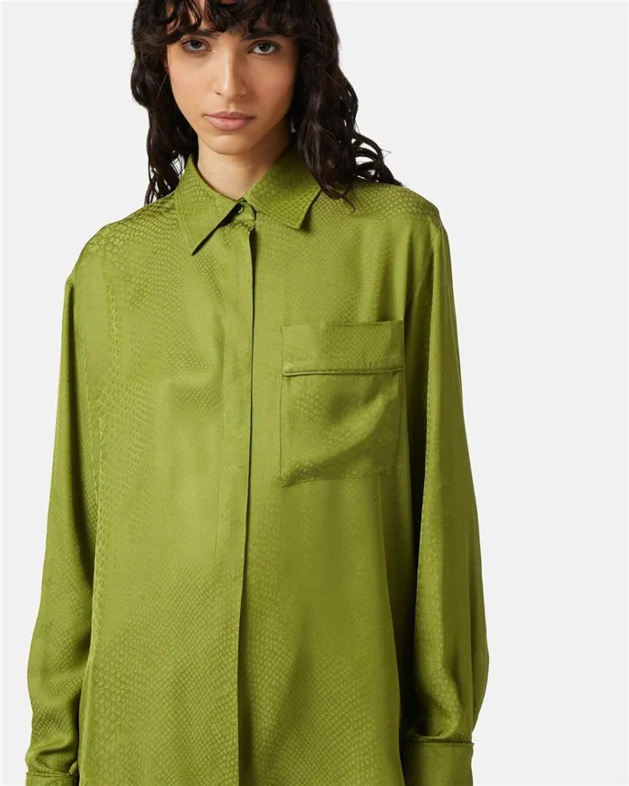 Women TSHIRTS AND TOPS Iceberg Viscose Shirt With Snake Design Women TSHIRTS AND TOPS Iceberg Viscose Shirt With Snake Design