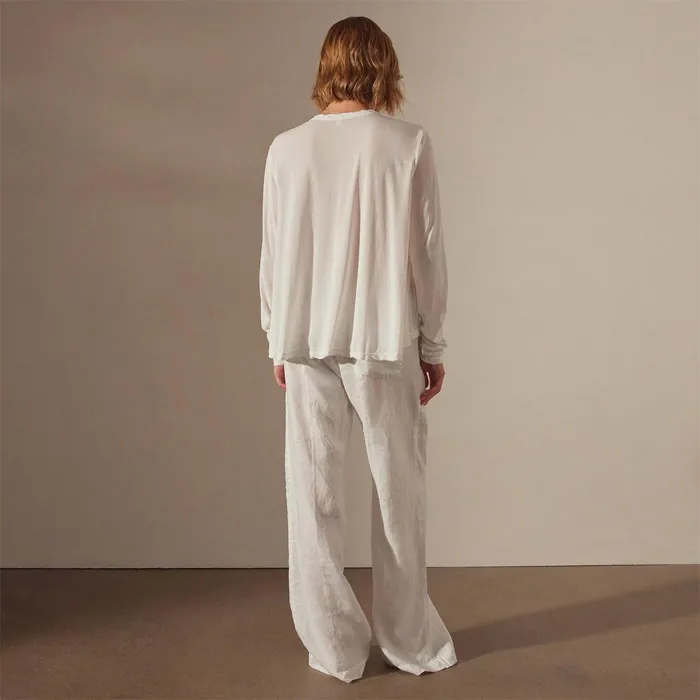 Women TShirts James Perse Fine Gauge A Line Long Sleeve Tee White