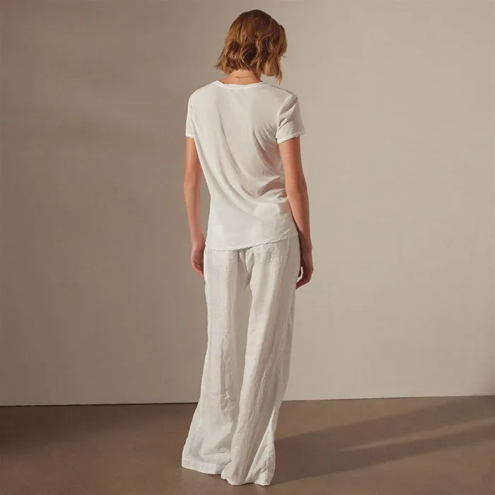 Women TShirts James Perse Stretch Jersey Short Sleeve White