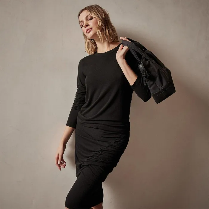 Women TShirts James Perse Tencel Cashmere Crewneck Black