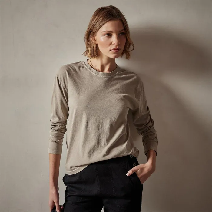 Women TShirts James Perse Vintage Boxy Tee Toast Pigment