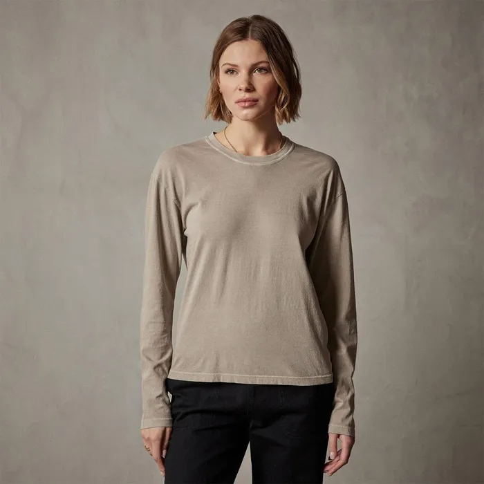 Women TShirts James Perse Vintage Boxy Tee Toast Pigment