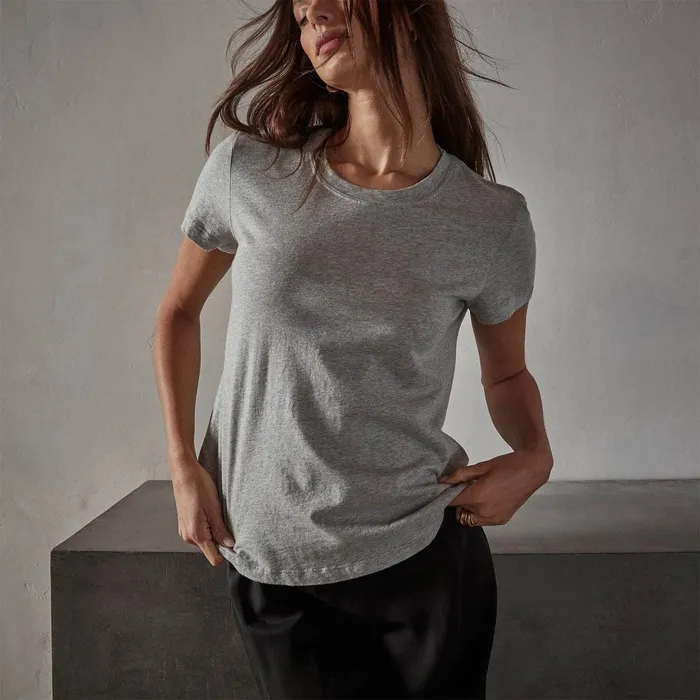 Women TShirts James Perse Vintage Heathered Little Boy Tee Heather Grey