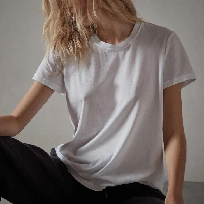 Women TShirts James Perse Vintage Little Boy Tee White