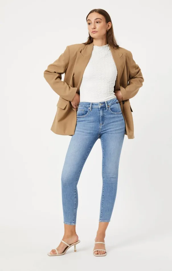 Women Tess Skinny In Light Used Vintage Flex Blue Mavi Jeans Denim