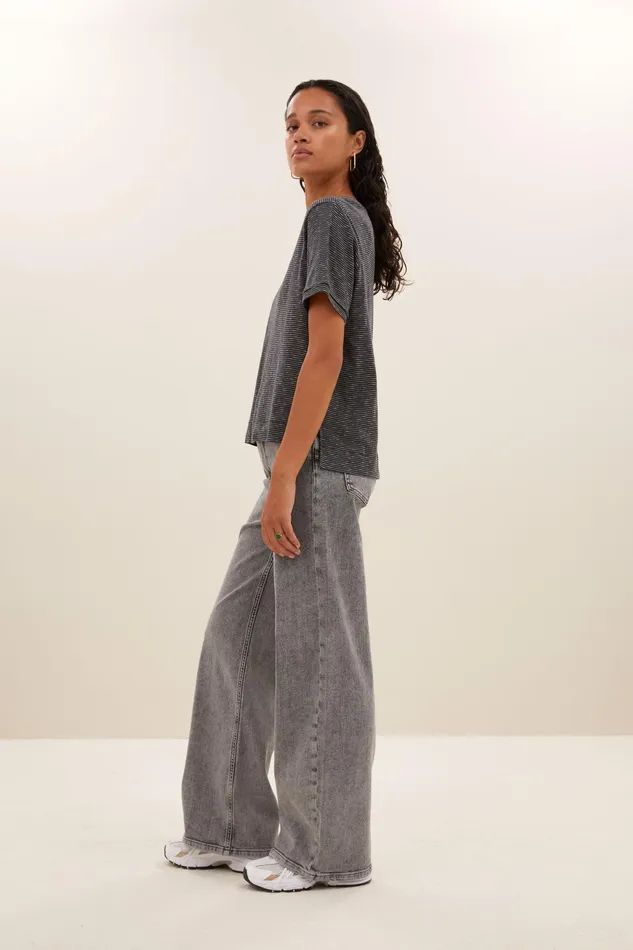 Women Tops and Shirts Bybar Hope Thin Stripe Top Jet Black Women Tops and Shirts Bybar Hope Thin Stripe Top Jet Black