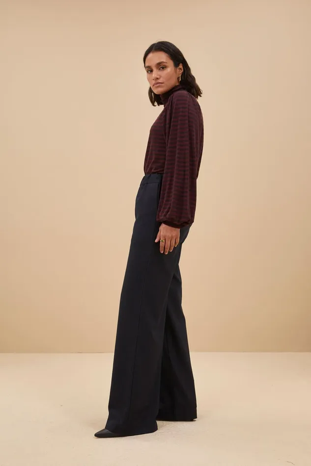 Women Tops and Shirts Bybar Jojo Roll Melange Stripe Top Pecan