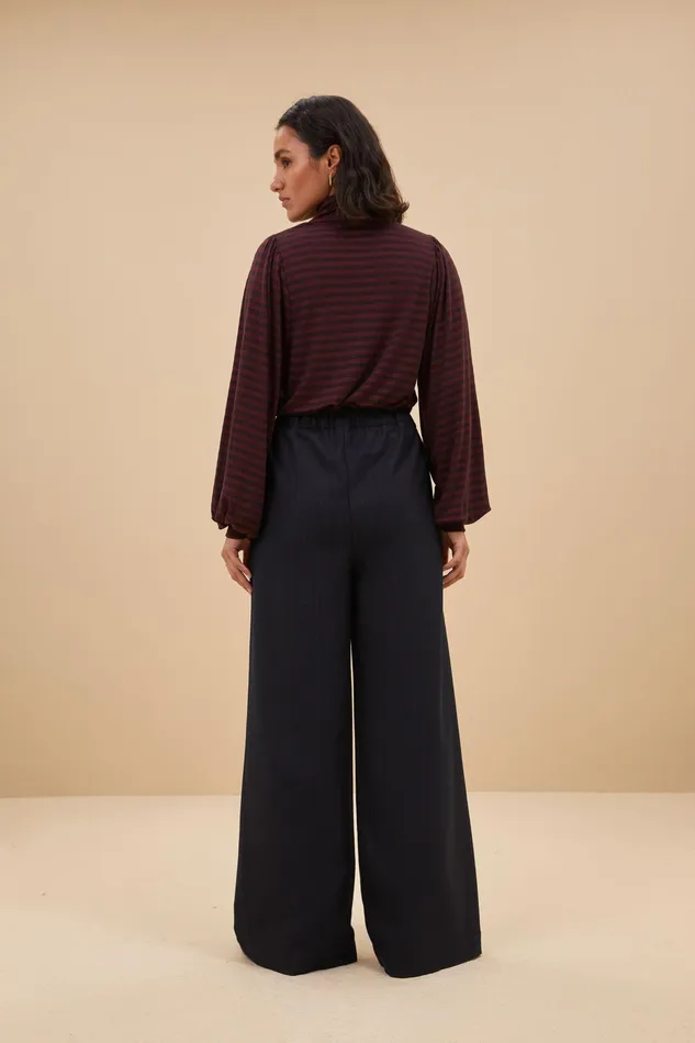 Women Tops and Shirts Bybar Jojo Roll Melange Stripe Top Pecan