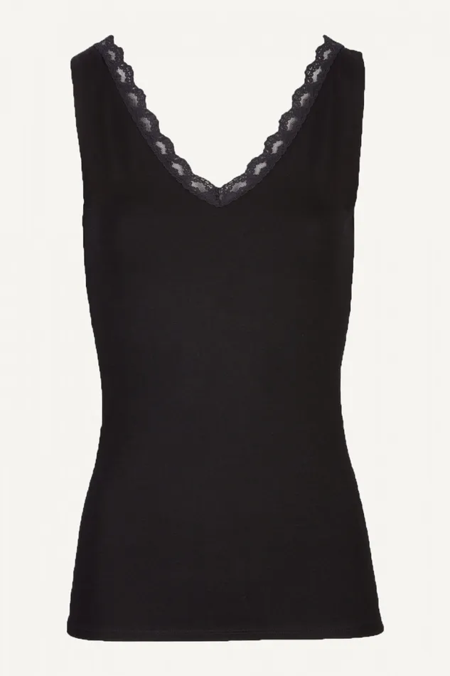 Women Tops and Shirts Bybar Lace Singlet Black