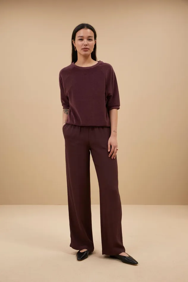 Women Tops and Shirts Bybar Neva Slub Top Pecan Women Tops and Shirts Bybar Neva Slub Top Pecan
