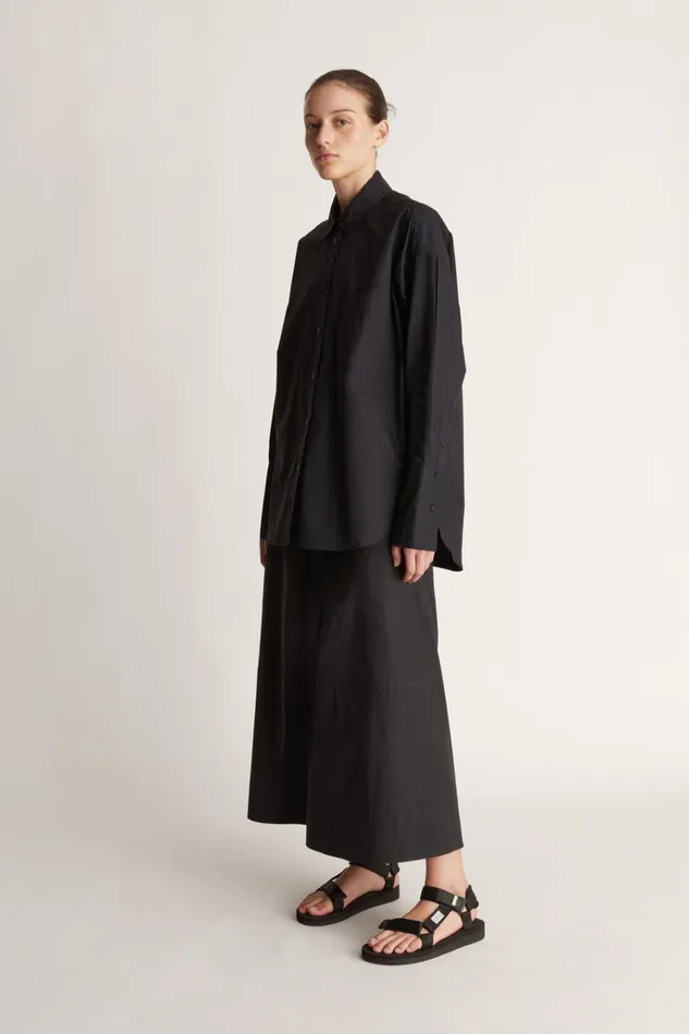 Women Tops And Shirts Lee Mathews LM Poplin LS Shirt Black