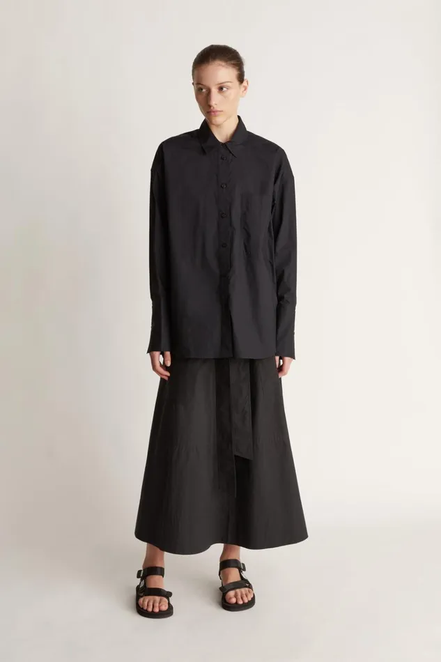 Women Tops And Shirts Lee Mathews LM Poplin LS Shirt Black