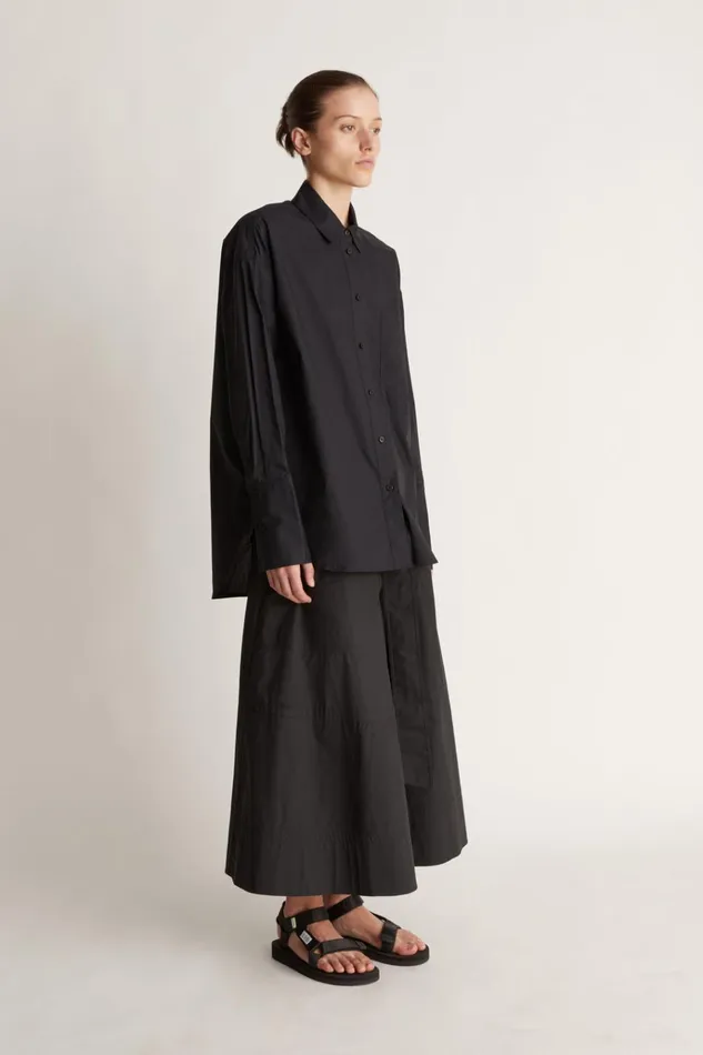Women Tops And Shirts Lee Mathews LM Poplin LS Shirt Black