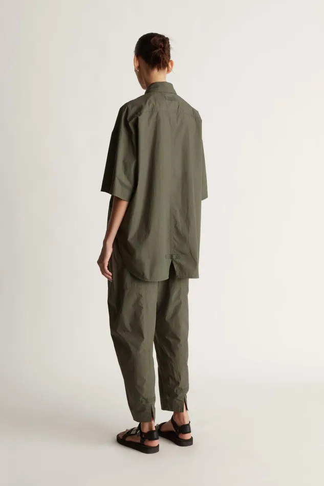 Women Tops And Shirts Lee Mathews LM Poplin SS Shirt Olive
