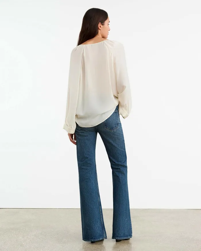 Women Tops Nili Lotan ACADIA SILK BLOUSE Ivory
