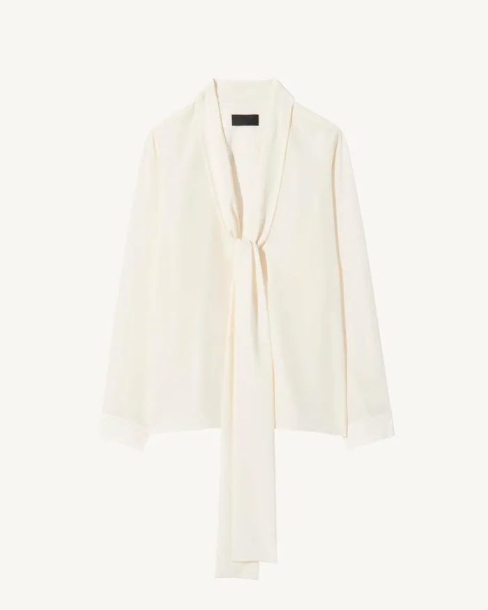 Women Tops Nili Lotan ANGELIQUE SILK BLOUSE Ivory