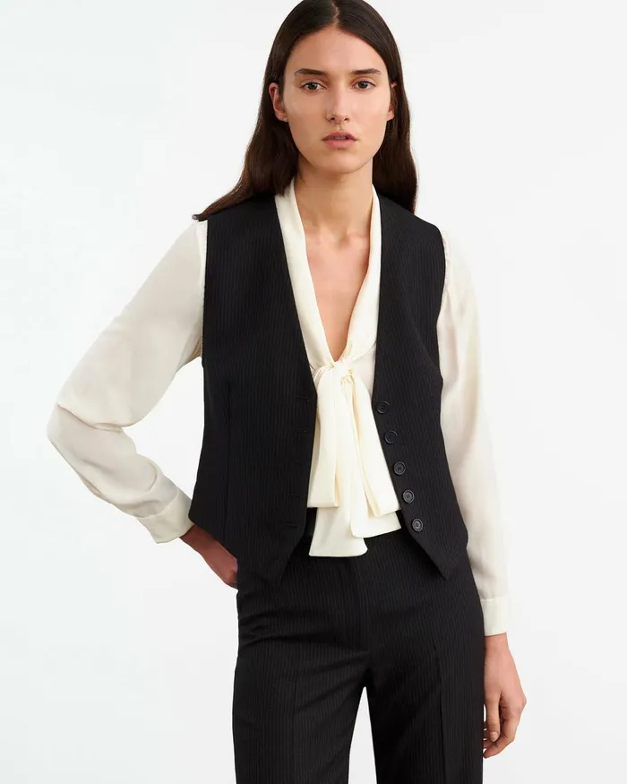 Women Tops Nili Lotan ANGELIQUE SILK BLOUSE Ivory