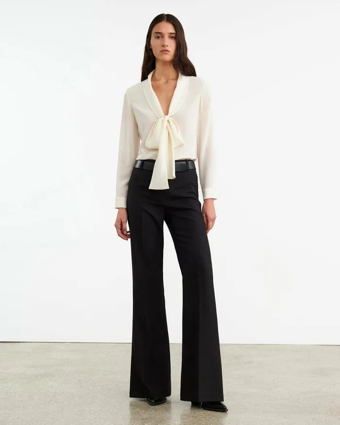 Women Tops Nili Lotan ANGELIQUE SILK BLOUSE Ivory
