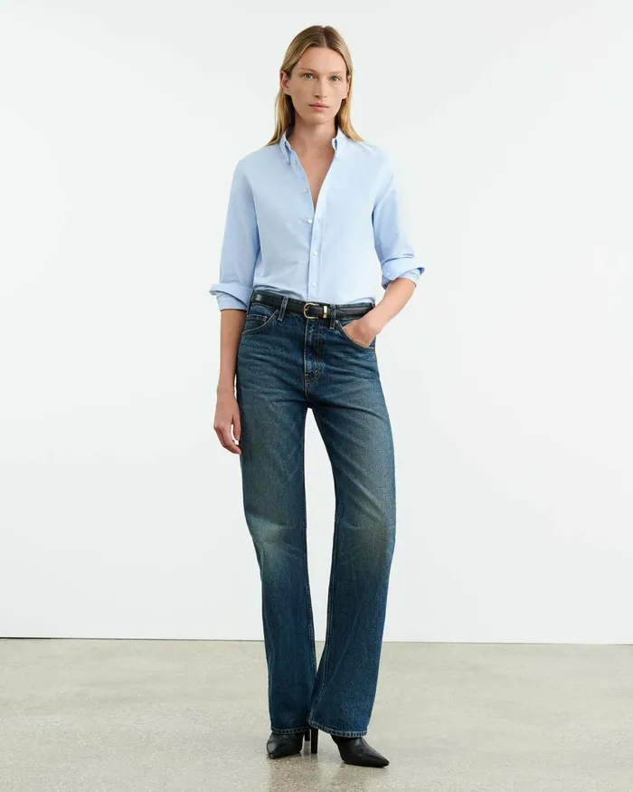 Women Tops Nili Lotan DYLLAN SHIRT Light Blue