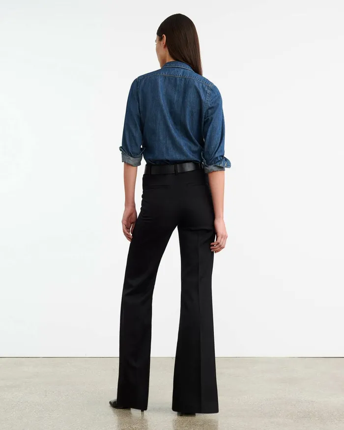 Women Tops Nili Lotan LEXA DENIM SHIRT Classic Wash