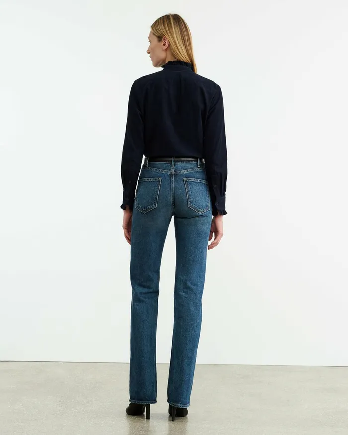 Women Tops Nili Lotan LYDIA SHIRT Dark Navy