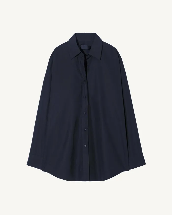 Women Tops Nili Lotan MATTIA SHIRT Navy