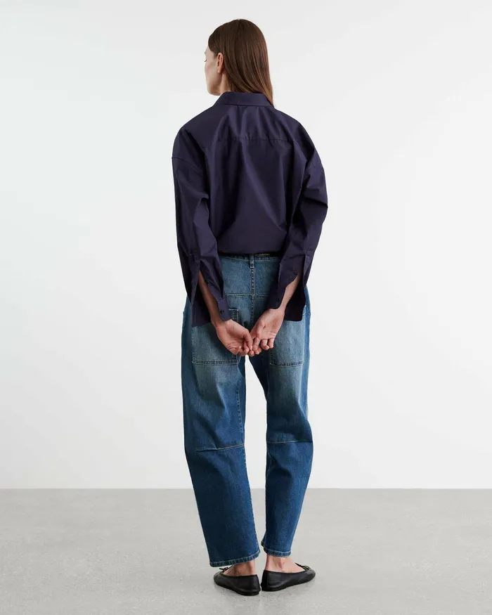 Women Tops Nili Lotan MATTIA SHIRT Navy