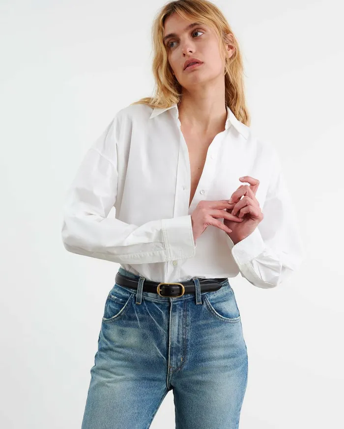 Women Tops Nili Lotan MATTIA SHIRT Navy