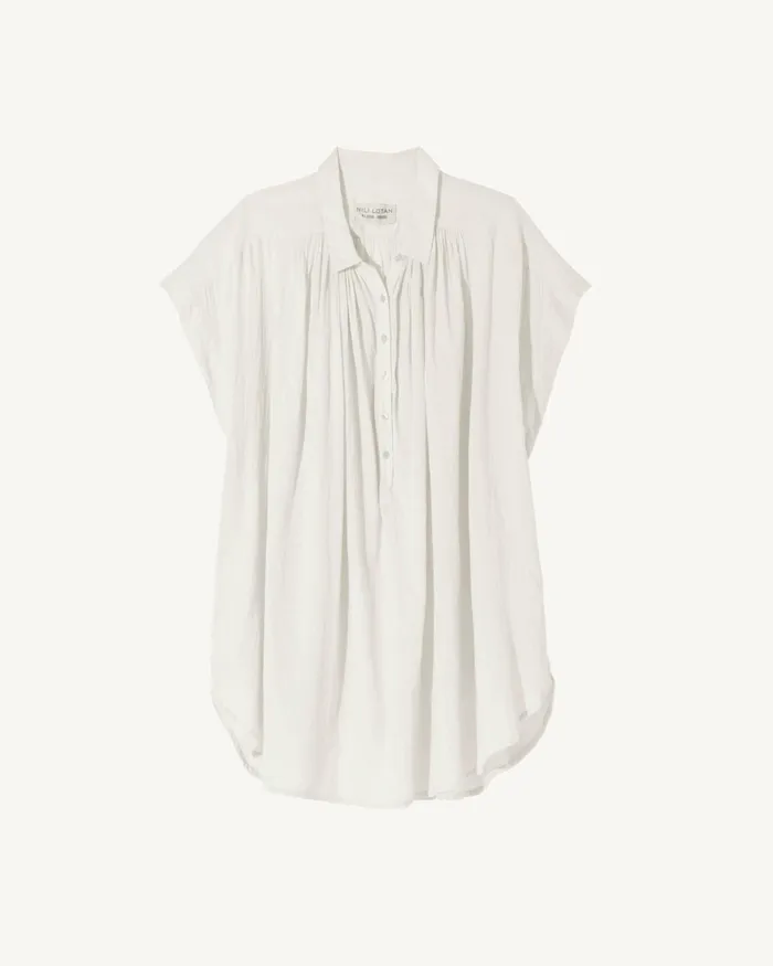 Women Tops Nili Lotan NORMANDY BLOUSE Ivory