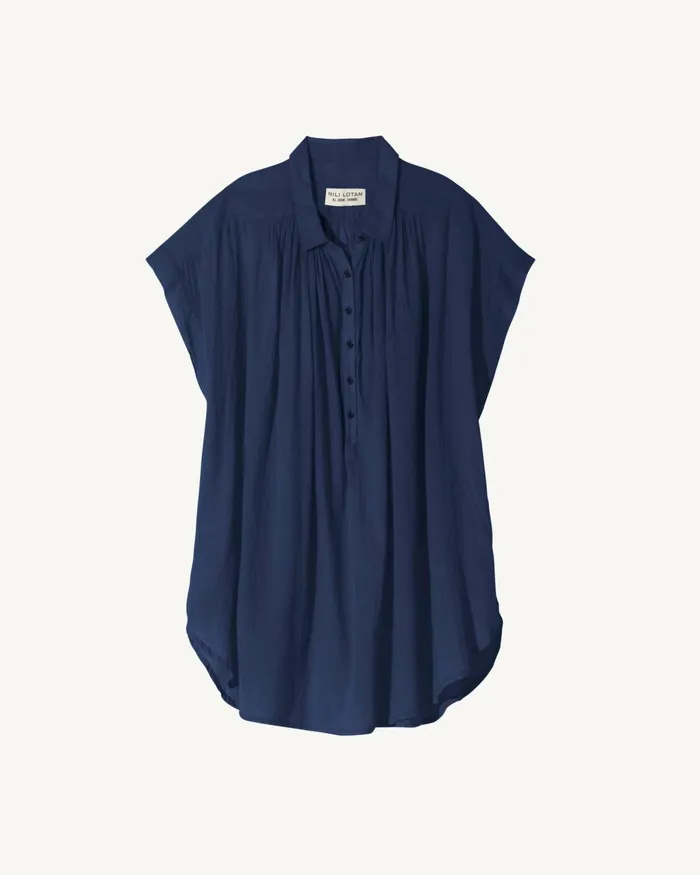 Women Tops Nili Lotan NORMANDY BLOUSE Ivory