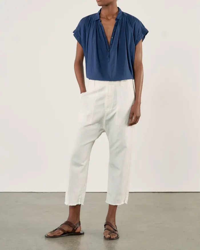 Women Tops Nili Lotan NORMANDY BLOUSE Ivory