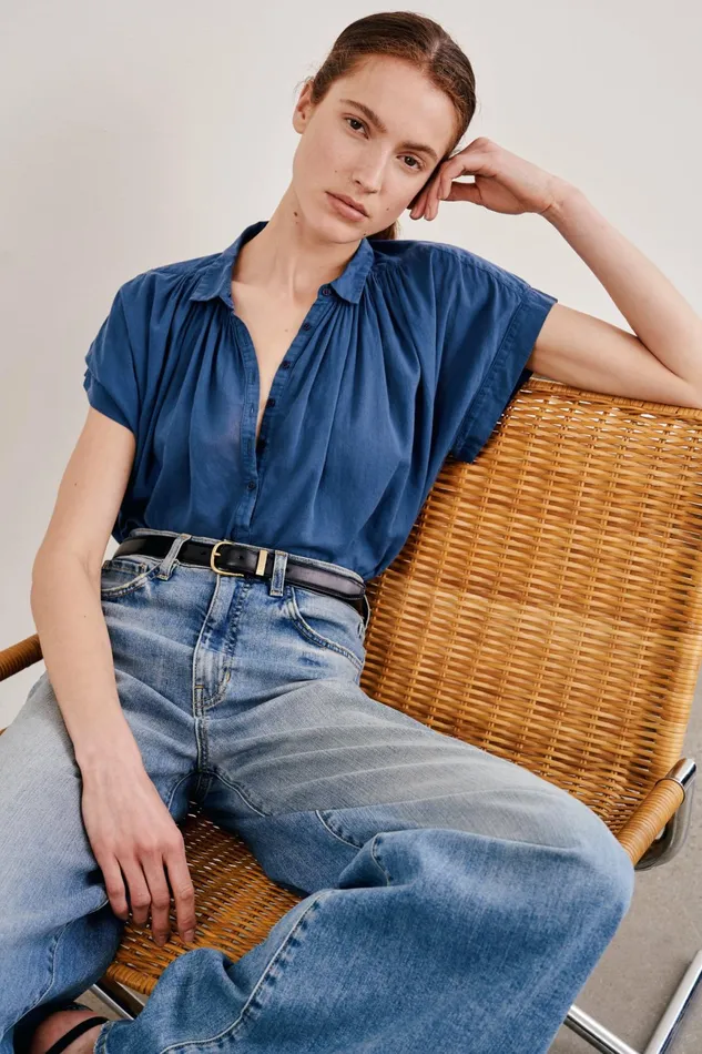 Women Tops Nili Lotan NORMANDY BLOUSE Ivory