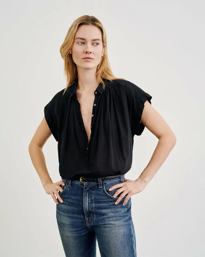 Women Tops Nili Lotan NORMANDY BLOUSE Ivory