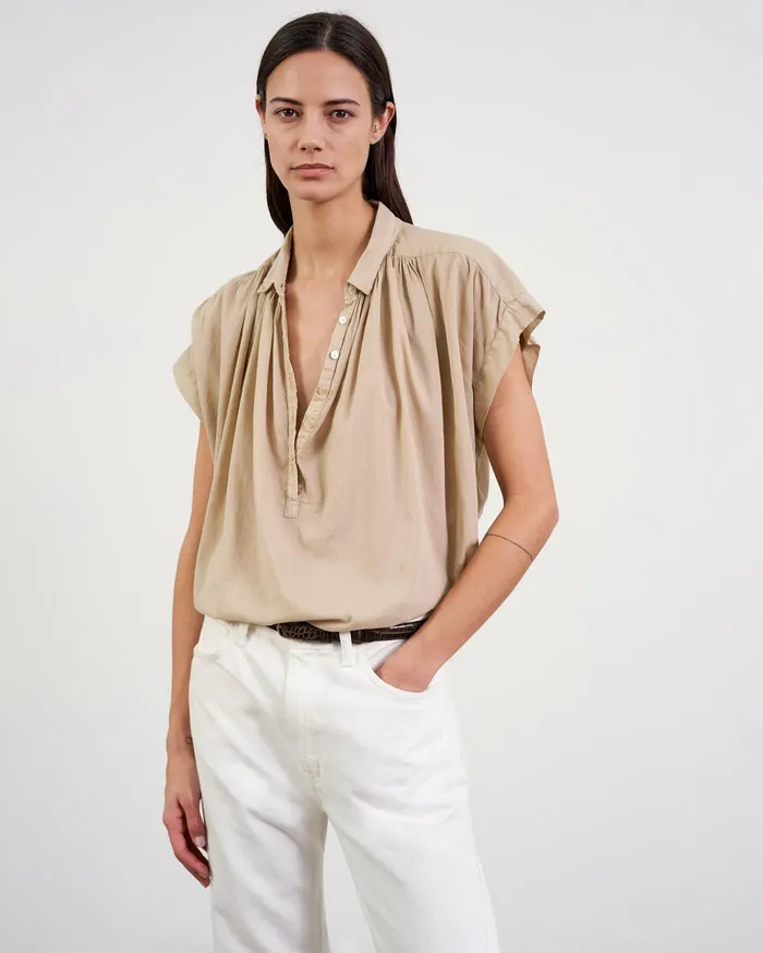 Women Tops Nili Lotan NORMANDY BLOUSE Ivory