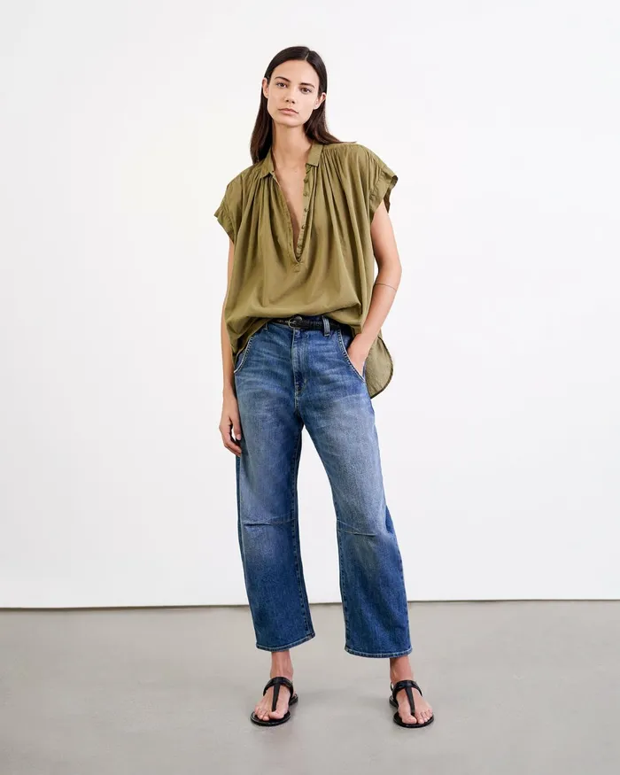 Women Tops Nili Lotan NORMANDY BLOUSE Ivory