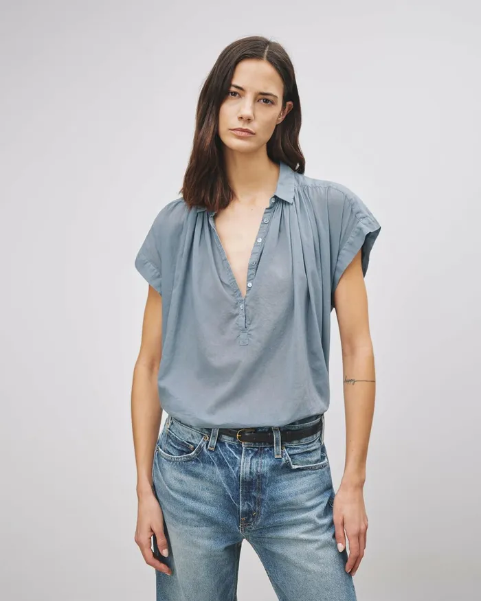 Women Tops Nili Lotan NORMANDY BLOUSE Ivory